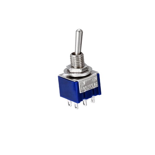 DPDT Mini Toggle Switch - 3 Position - ON/OFF/ON - Blue - Australian Parts Supplier, Guitar Amplifiers and Effects 